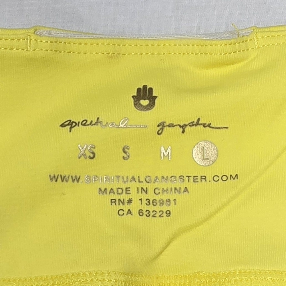 Spiritual Gangster Neon Yellow High-rise Full Length Leggings Women's Size Large - Picture 6 of 12
